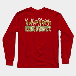 Stag Party Deer Buck Bachelor Holiday Christmas Long Sleeve T-Shirt